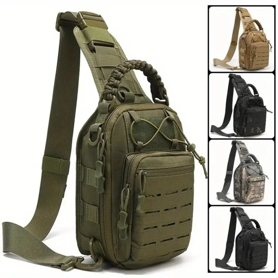 2026 New Unisex 1000D Waterproof Plain Tactical EDC Crossbody Fanny Pack with MOLLE System, Adjustable Strap Tactical Sports Bag for Outdoor Hiking, Daily Use, Tactical Sports Bags