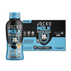 Jocko Mölk 30g Grass Fed Protein Shakes – No Added Sugar Protein Drinks KETO Friendly - Ready to Drink 12 FL Oz (Pack of 12) Fruity Cereal