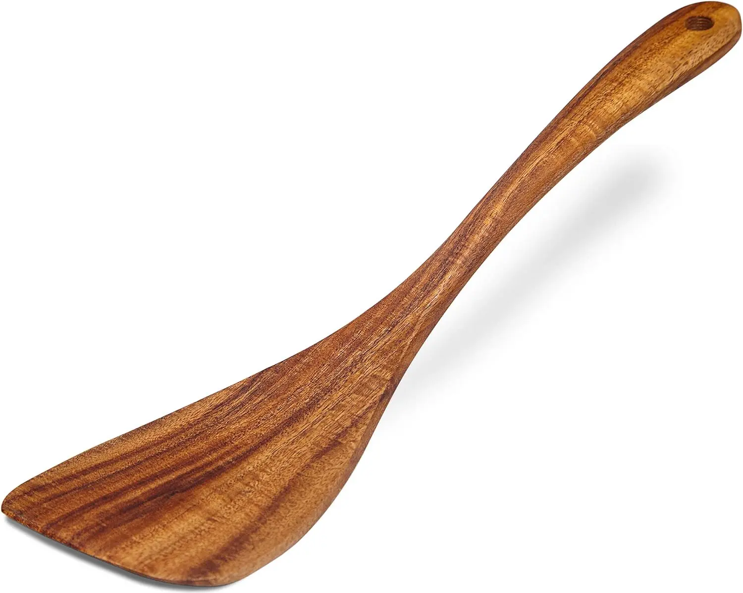 Wooden Spatula Nonstick Turner Acacia Wood, Long Handle Flat Frying Spatulas Handmade for Kitchen Gifts, Ideal Cookware Utensils for Cooking Eggs, Fish, Pancakes Lightweight