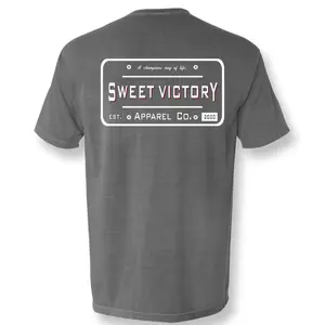 License Plate SV Grey Comfort Colors Pocket Tee