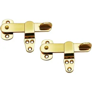 Solid Cast Brass Flip Latch Lock for Cabinet Door, 4", Vibrated Brass,  Made in Taiwan