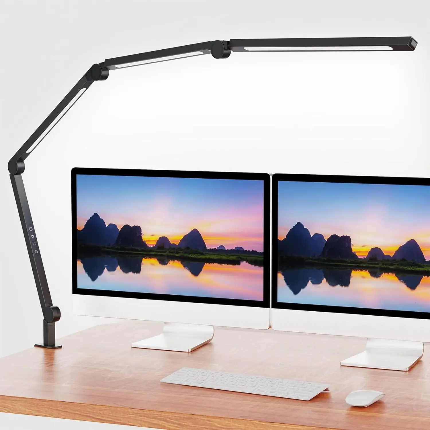 LED Desk Lamp with Clamp,Adjustable Swing Arm Desk Lamps for Home Office,Dimmable Tempering Eye Care Desk Light Bright Modern Led Table Lamp for Nail Tech Architect,Flexible Tall Task Table Light tiktokshopbacktoschool