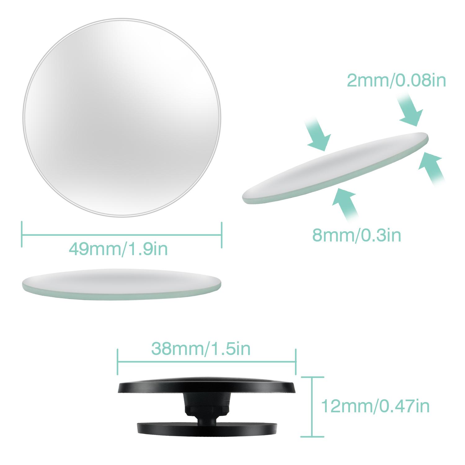 4Pcs 360° Adjustable HD Convex Blind Spot Mirrors, Wide Angle Side Rear View Mirrors for Cars SUVs Vans