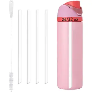 4 Pack  Straws for  water bottle 24/32oz | 40oz,  Grade & ,Dishwasher Safe, for  Straw Replacement(Clear, 24/32oz)