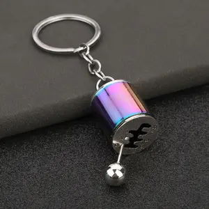 Gear Shift Keychain 6 Speed, Manual Shifter Keychain Toy, Metal Car Keychain Fidget Toy for Drivers, EDC Gift for Car Enthusiasts
