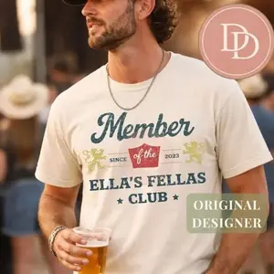 Ellas Fellas Club T-Shirt, Western Country Concert Graphic Shirt, Vintage Rodeo Music Fan Tee, Unisex Oversized Casual Apparel, Gift For Her Him W8W, Gift For Him, Gift For Her. 2M7