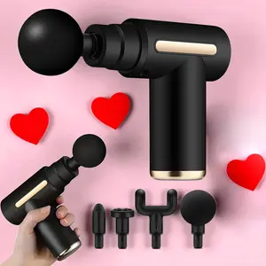 Compact Myofascial Gun Upgrade Version, Four Colors Available, Full Accessories Set, 6 Speed Settings + 4 Massage Heads, Ideal for Neck Shoulder Leg Massaging