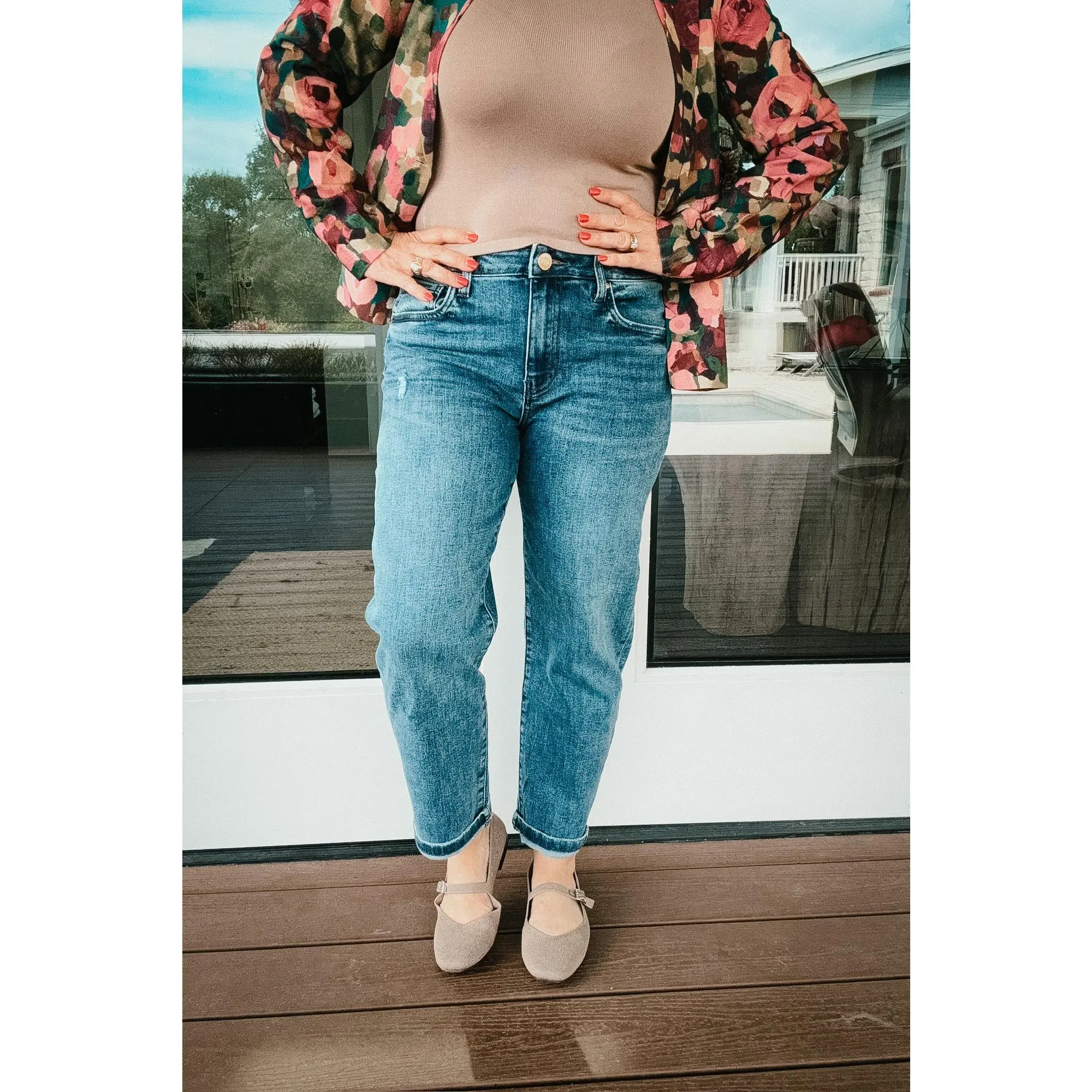 Sienna Baggy Boyfriend Crop Jeans by Kut from the Kloth in Passion
