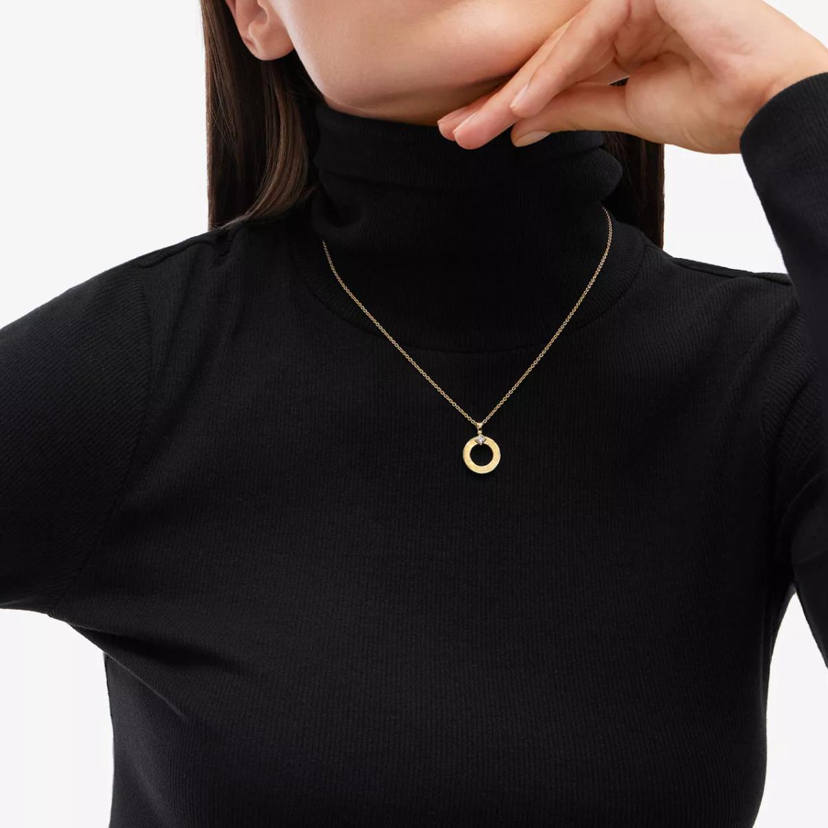 Geometric Circle Pendant Necklace  Minimalist Modern Statement Fashion Pendant Jewelry Women Party Gift