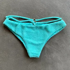 Curazao Blue Textured Lau Bikini Bottom