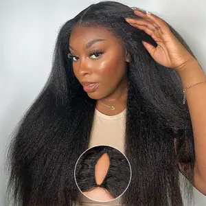 [V PART] Asteria Hair V Part Yaki Straight No Leave Out Ready To Go Glueless Human Hair Wig Natural Looking