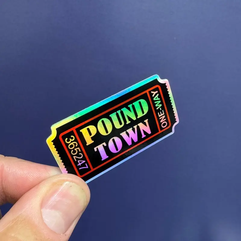 Pound Town Ticket Sticker Decal, Hard Hat, Laptop, Tumbler, Toolbox, Bike, Car