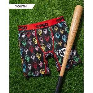 PSD Youth Boys Baseball Lifestyle 101 Scoops Boxer Brief - Soft, Breathable and Comfortable Stretch Underwear