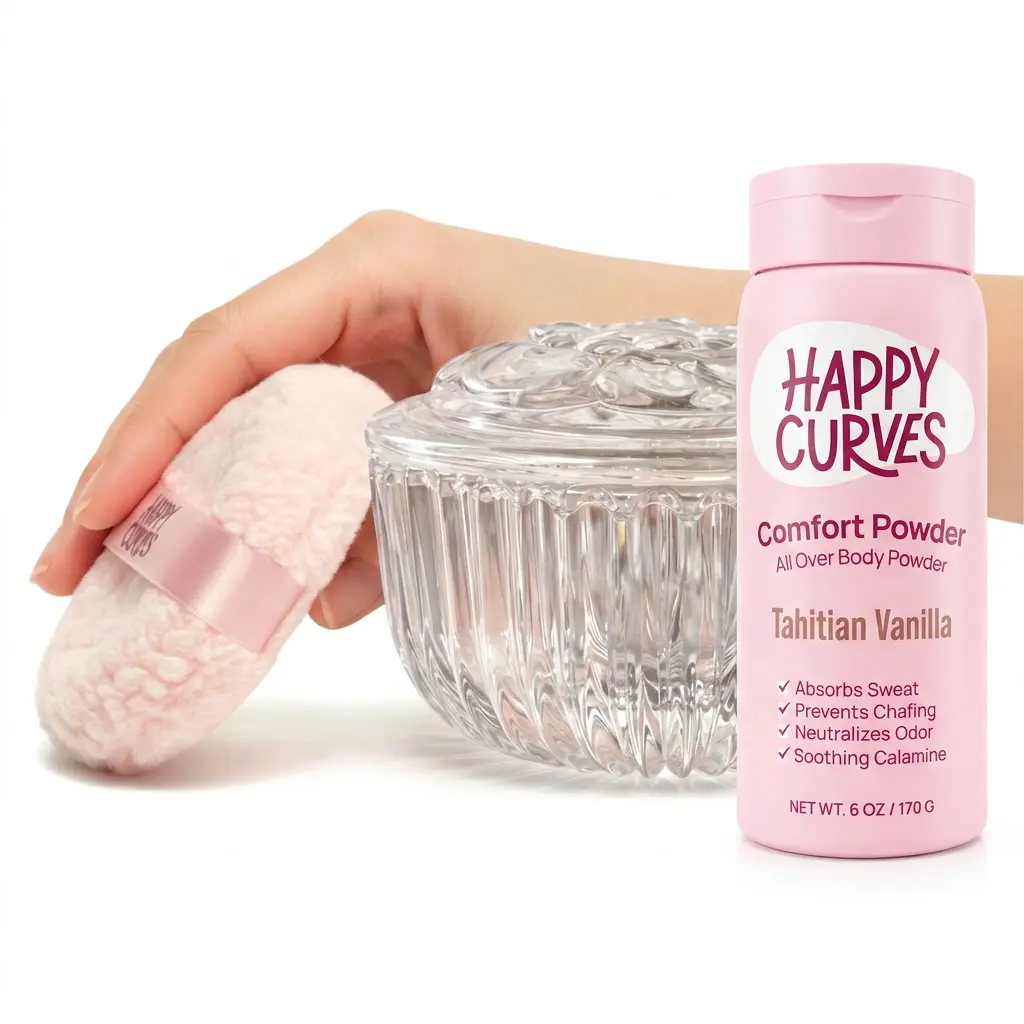 The Ultimate Trio: Comfort Powder, Comfort Puff & Glass Vanity Jar