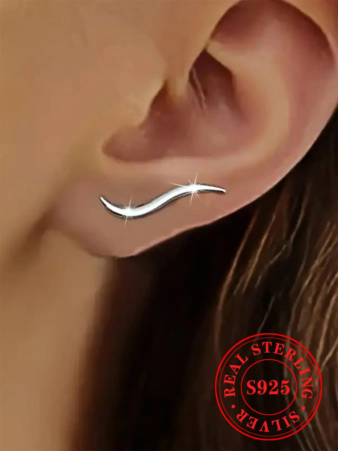 925 Sterling Silver Simple Style Earrings, Fashionable Earrings for Women & Girls, Trendy All-match & Exquisite Jewelry for Birthday Gift