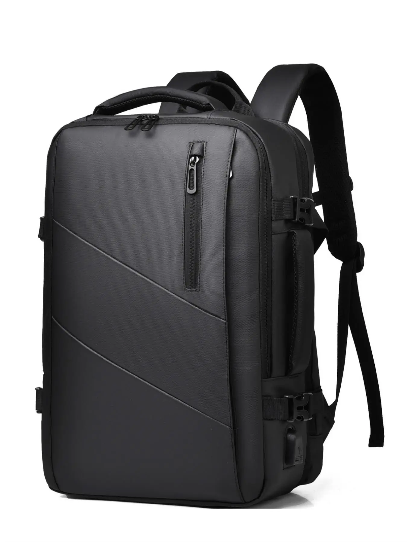 Summer Business Solid Color Backpack, Large Capacity Travel Backpack, Laptop Bag, Multifunctional Zipper Backpack for Men & Women, Travel Bag, Laptop