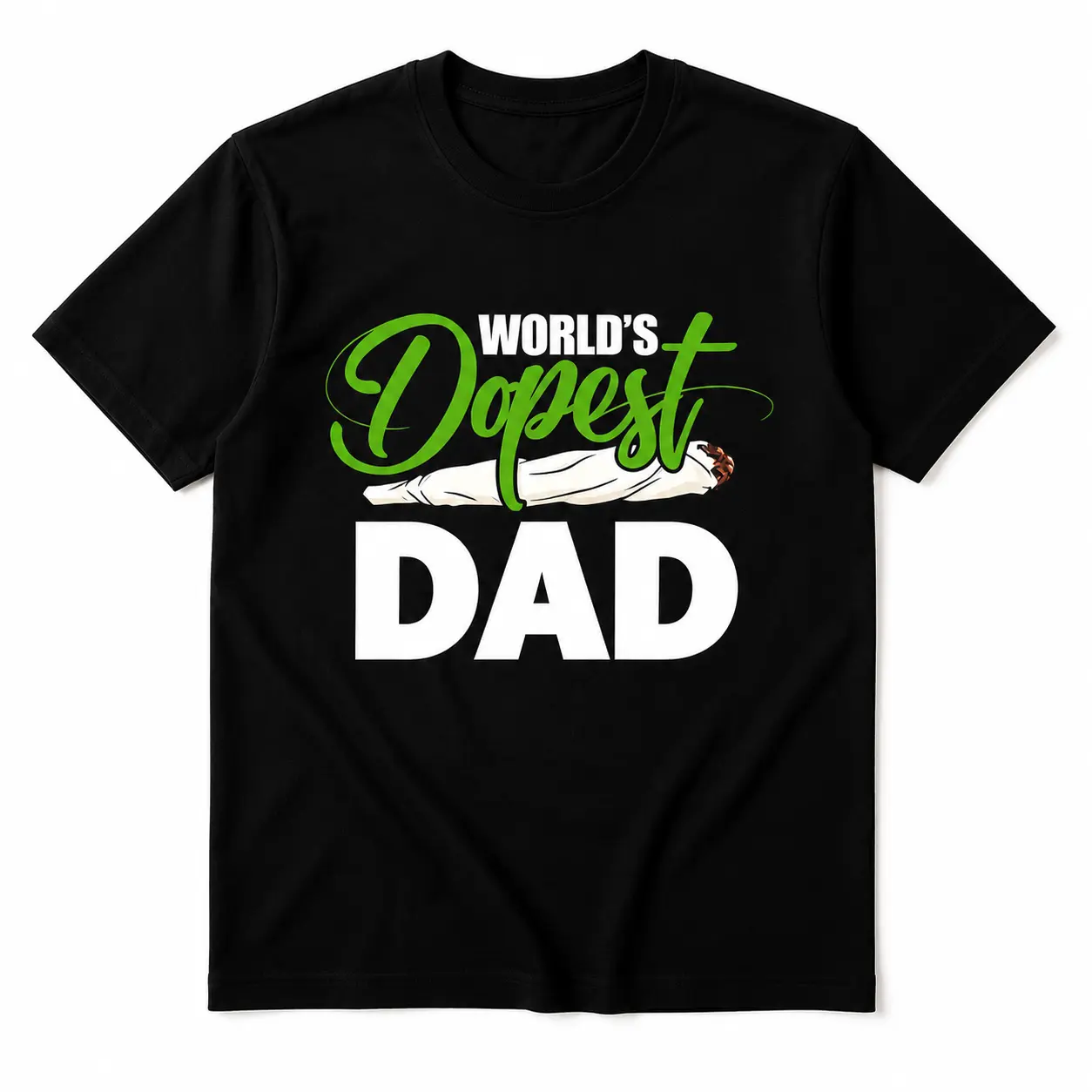 Men's Graphic T-Shirt - Funny World's Dopest Dad 100% Cotton Breathable Shortsleeve Top, Father's Day Birthday Gift, Tshirt, Vibrant