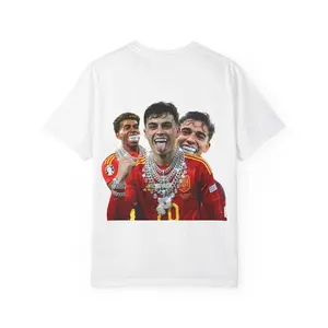 Gavi x Pedri x Lamine Yamal x Espana Back Graphic 2026 Unisex Garment-Dyed T-Shirt