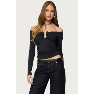 Halle Curved U Off Shoulder Top