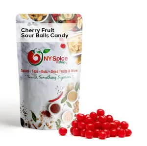 NY Spice Shop Cherry Fruit Sour Balls – Classic Cherry Candy with a Tart Twist for a Sweet and Sour Flavor Explosion