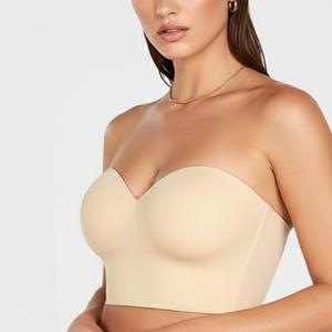 HSIA Seamless Iris Longline Strapless Bra for Plus Size Women - Longline Corset Adjustable Anti-Slip Support Corset Bustier Bandeau for Large Busts, Hand Wash Only, Smooth Plus Size Fashion Womenswear