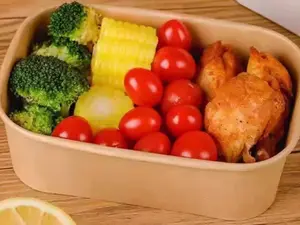 Kraft Paper Square Picnic Containers – Heavy-Duty Disposable Food Boxes, Leak-Proof & Oil-Resistant, Microwaveable, Food-Grade, Ideal for Camping, Outdoor Lunch