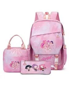 Kpop Demon Hunters Girl Group Print Backpack Set, Dreamy Blue Gradient Student Bag/lunch Box/pencil Case, Cute School Bag for Girls