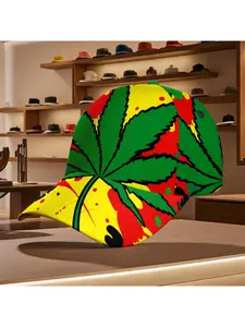 Vibrant Rasta Leaf Baseball Hat Casual Wear Fashion Statement Comfortable Daily Outfits Suitable for All Seasons Bold Colorful Design Trendy Streetwear