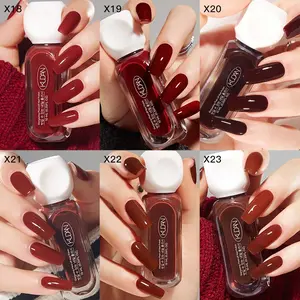 6pcs Water-Based Peelable Nail Polish Set, Quick Dry Coffee Brown Wine Red Series Peel Off Polish for Nails, for Home Salon Diy Manicure Autumn Winter Air Dry Nail Art Varnish Manicure