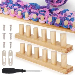 Wooden Loom Kit for, 24 inch DIY Chunky Yarn Tool Blanket for Adults Beginners, Gift for Crafts Lover