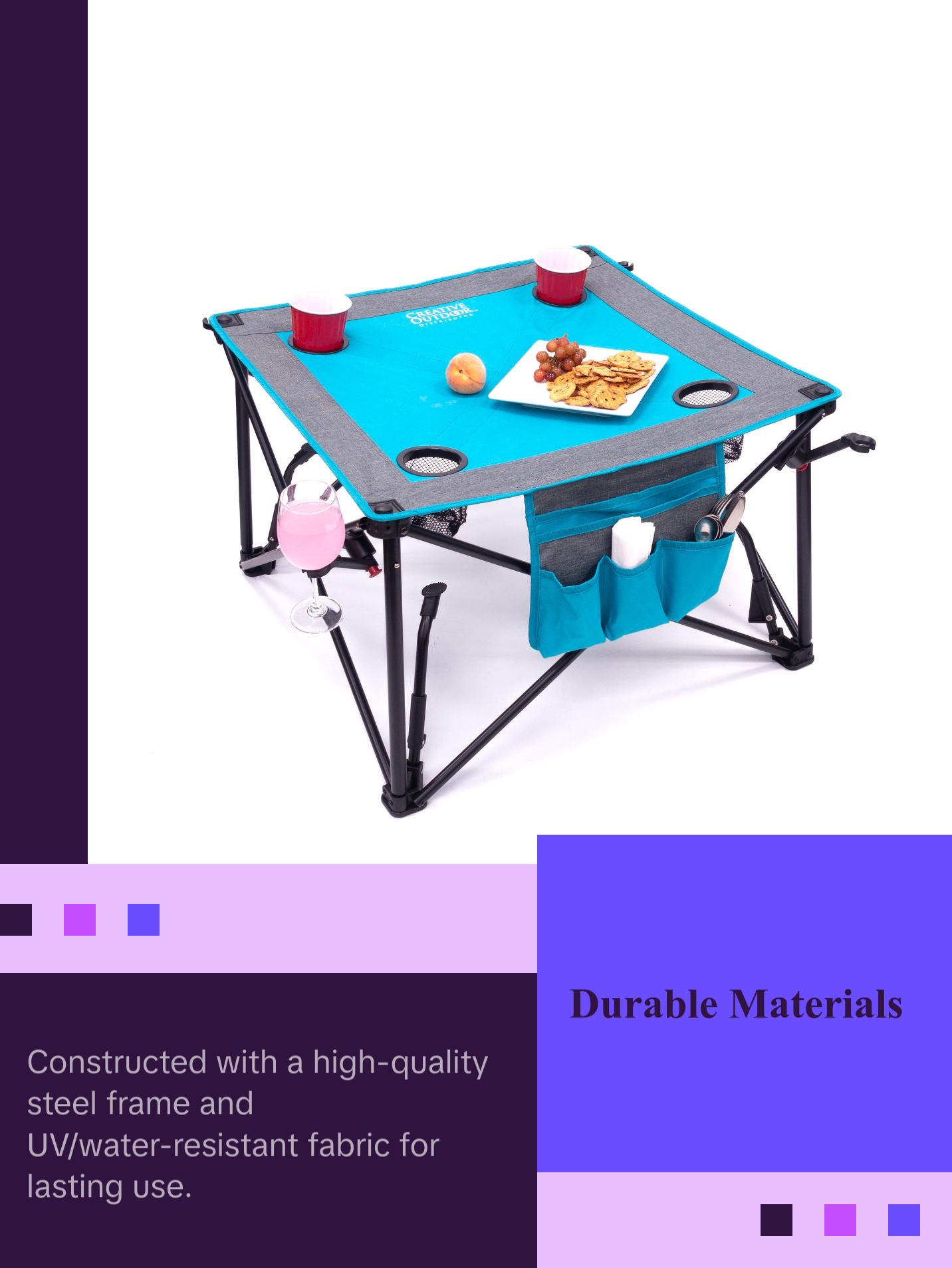 Adjustable Height Folding Wine Table | Teal