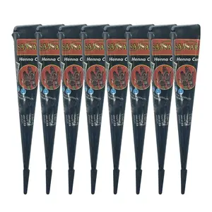 Black tattoo cones, black temporary tattoo kits, 100% natural ready-to-use black tattoo cream men woman forearm tribal wolf 7-15 day tatuajes temporales Waterproof Angel and Flower Tattoos  artist  tools