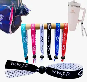 Truthful Lips WWJD 24 set Ribbon Bracelets - 4 of each color