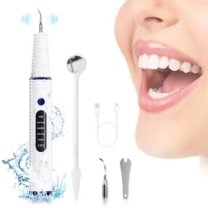 Electric Dental Calculus Remover for Humans & Pets, Professional Teeth Plaque Tartar Stain Cleaner, Rechargeable Tooth Cleaning Kit with LED Light, 5 Adjustable Modes for Home Oral Care