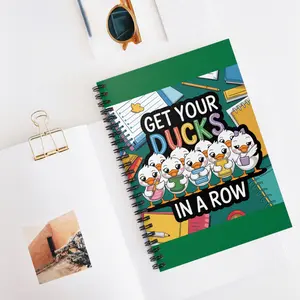 Get Your Ducks in a Row Journal, Teacher Life, Teacher Appreciation Gift, Cute Duck Spiral Notebook, Get Your Ducks in a Row, Journaling