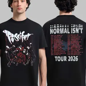 Puscifer Normal Isn’t Tour 2026 North America T-Shirt, Alternative Rock Concert Graphic Tee, Band Fan Outfit for Men Women, Streetwear Festival Summer Casual Cotton Apparel