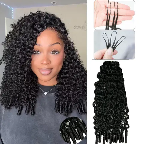 YWIGS Crochet Human Hair for Miracle Knots Human Hair Feather Crocher Human Hair for Miracle Knots Boho Braids Burmese Curly Pre-Separated 60g / Bundle, 4 to 5 Bundles Recommended #TikTokShopFallDealsForYou