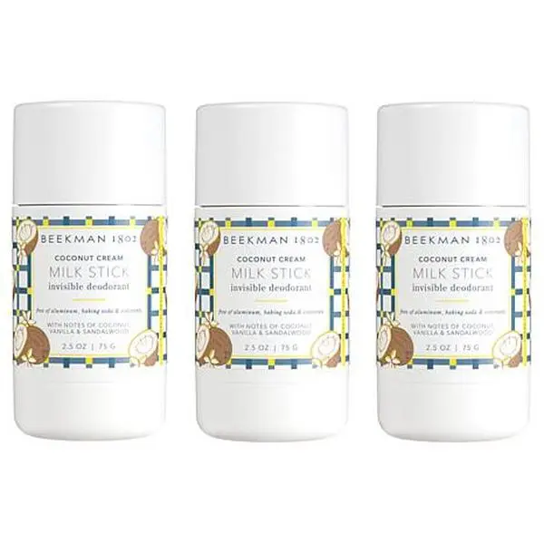 Beekman 1802 Goat Milk Coconut Cream Milk Stick Deodorant 3pk