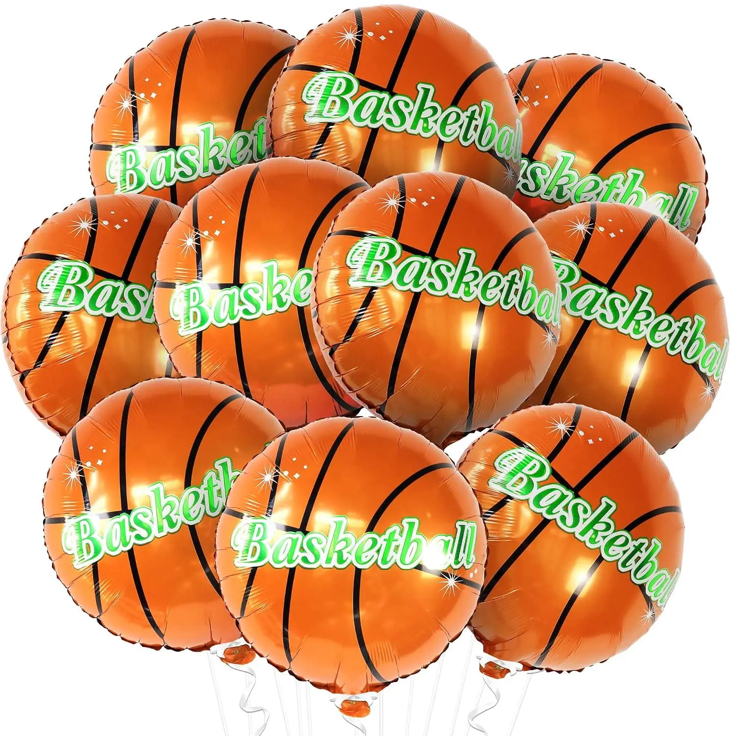 18 Inch Basketball Balloon - BigPack Of 10 Basketball Decorations | Mylar Basketball Balloons DecorationsSenior Night Decorations | Basketball Birthday DecorationsHomecoming Decorations