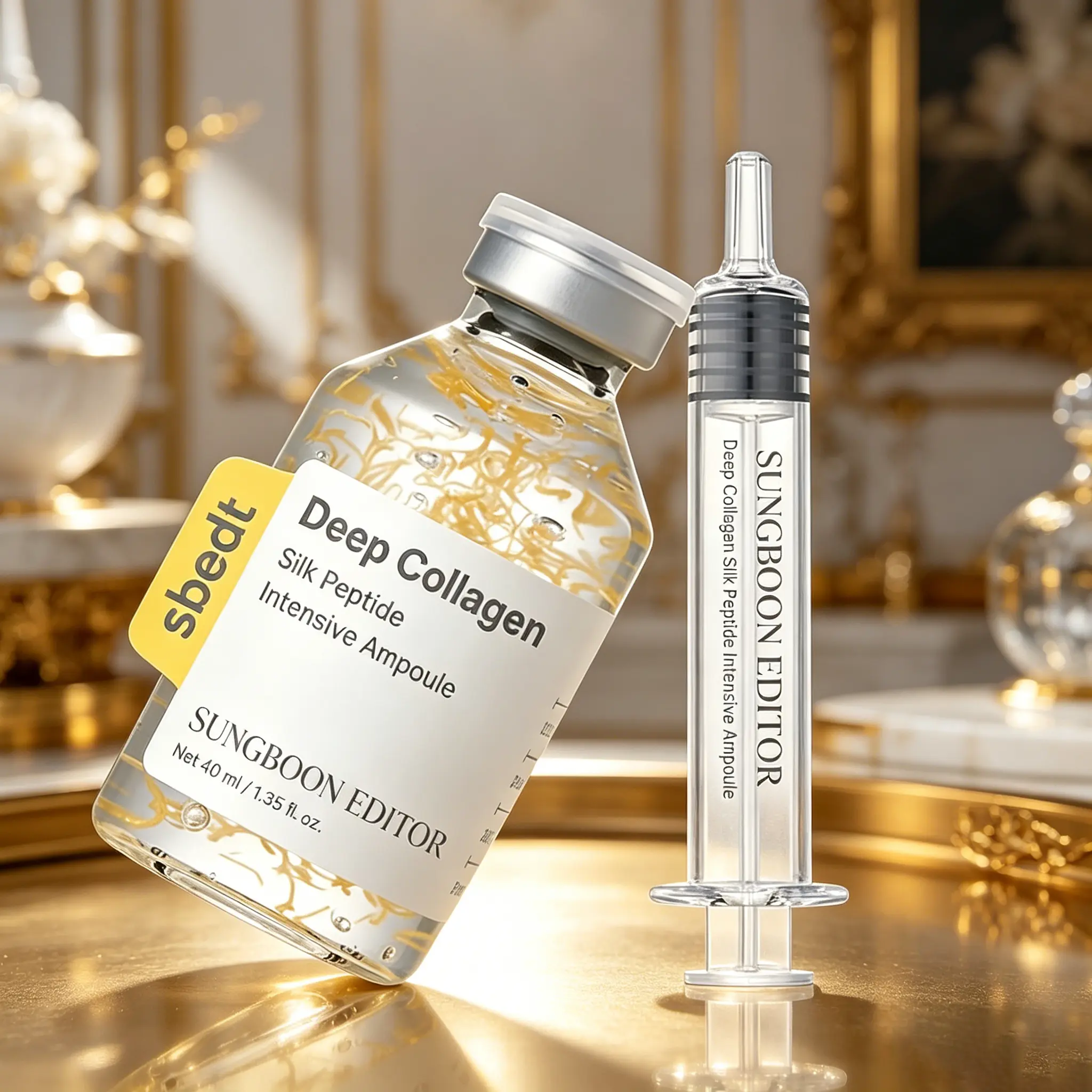 Sungboon Silk Lifting Ampoule, collagen and peptide blended essence, anti-aging skincare to diminish wrinkles, lift and plump sagging skin
