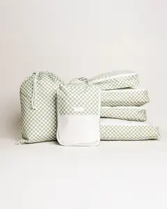 Green Checkered Packing Cube Set