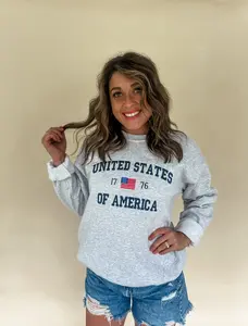United States Of America Embroidered Sweatshirt
