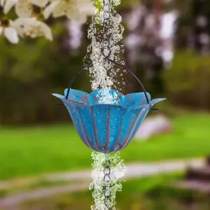 Metal Vintage Rain Chain - Decorative Gutter Downspout for Outdoor Garden, Garden Accessories, Roof Drainage with Wind Chime Effect
