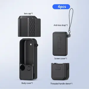 Macaron Color DJI Osmo Pocket 4 Silicone Cover - 4-in-1 Full Protection Set, Drop-Proof, Fingerprint-Resistant, Skin-Friendly Camera Accessories for Travel & Vlogging