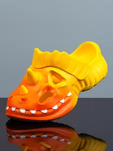 Men's Dinosaur Design Sandals, Cartoon 3D Dinosaur, Wear-Resistant Thick Sole, Outdoor Beach Resort, Summer Slip-On Shoes, Comfortable Couples' Shoes, Footwear, Outdoor Slippers, Slide