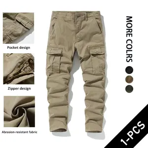 Men's Beige Plain Micro-Elastic Regular Fit Work Pants with Multiple Pockets Durable Abrasion-Resistant Fabric for Work & Casual Outings trendy casual outfit