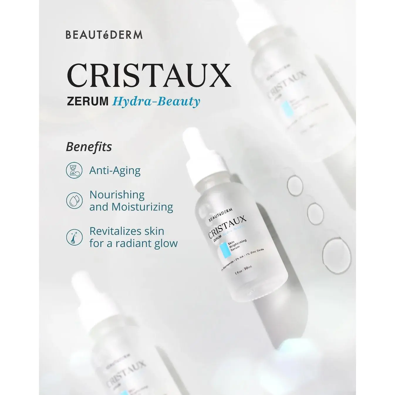 Cristaux Zerum Hydra-beauty Skin Brightening Serum with FREE  Night Cream 1 (20gm)