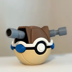 #0009 Blastoise Ball - Made to Order, 3D Printed Pokeball Figure, High-Quality PLA, Decor Collectible