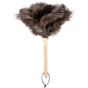 Dust Artifact Ostrich  Duster,  Ostrich  with Wooden Handle and   Duster Cleaning Supplies, Brown