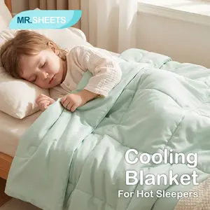 [Mother's Day Gift] NTBAY Cooling Blanket for Hot Sleepers – Lightweight Summer Cooling Blanket with Double-Sided Q-Max 0.45 Fabric, Soft Breathable Bed Blanket